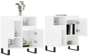 Aparadores 2 pcs derivados de madeira branco brilhante