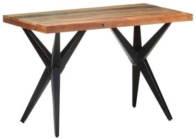 Mesa de jantar 120x60x76 cm madeira recuperada maciça