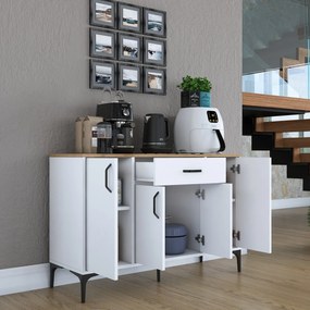 Armário Multiuso JE136 – Branco Nogueira – 120x78,6x40 cm