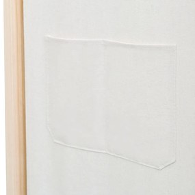 Divisória de quarto com 6 painéis 240x170x4 cm tecido cor creme