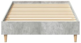 Cama vidaXL 90x200 cm Cinza de Concreto em Madeira Composta