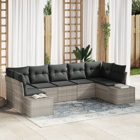 Conjunto de Sofás para Jardim de 7 Peças com Almofadas Cinza-Claro em