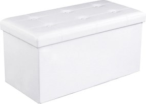Banco com arrumação 76 x 38 x 38 cm Couro sintético Branco