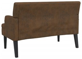 Banco com encosto 112x65,5x75 cm camurça castanho