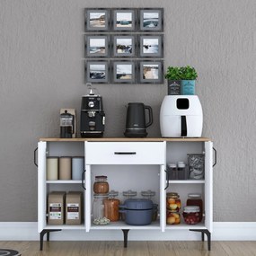 Armário Multiuso JE136 – Branco Nogueira – 120x78,6x40 cm