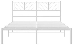 Estrutura de cama com cabeceira 135x190 cm metal branco