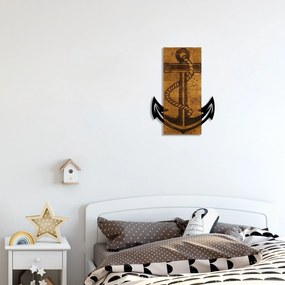 Acessório Decorativo de Parede Ancora – Nogueira e Preto – 41 x 58 cm