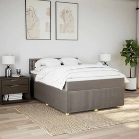 Cama com molas/colchão 140x200 cm tecido castanho-acinzentado