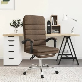349724 vidaXL Cadeira massagens escritório reclinável tecido castanho