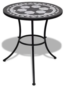vidaXL Mesa de bistrô 60 cm mosaico preto e branco