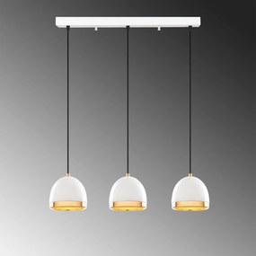 Chandelier Mugo – Branco e Dourado – 62 x 17 x 110 cm