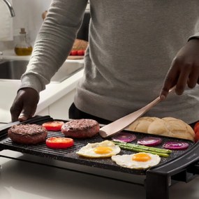 Grelhador eléctrico Tasty&Grill 3000 RockWater MixGrill, Placa elétrica de alta potência com revestimento antiaderente de 2600 W