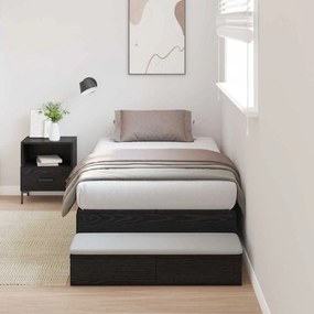 vidaXL Estrutura de Cama Storage Madeira Negra 90x200 cm