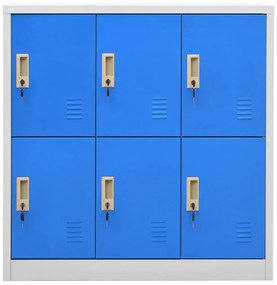 Cacifos 2 pcs 90x45x92,5 cm aço cinzento-claro e azul