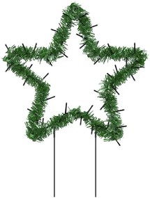 Decoração estrela de Natal c/ luz e estacas 3 pcs 50 LEDs 29 cm