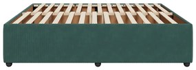 Estrutura de cama sem colchão 200x200 cm veludo verde-escuro