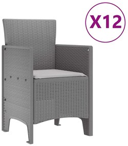 Conjunto de Jantar de Jardim 13 pcs Cinzento-claro Grande