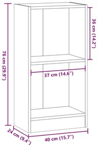 Estante 40x24x76 cm derivados de madeira carvalho castanho