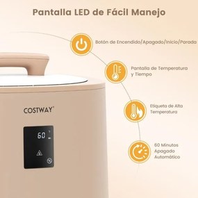 Aquecedor de toalhas para Casa de Banho de 18 L com tela LED e desligamento automático Cubo portátil castanho