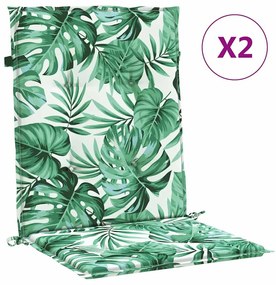 Almofadas de cadeira 2 pcs Padrão de folhas 100 x 50 x 3 cm