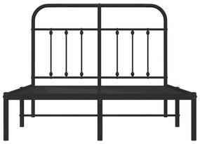Estrutura de cama com cabeceira 120x190 cm metal preto