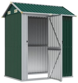 Abrigo de jardim 192x152,5x237 cm aço galvanizado verde