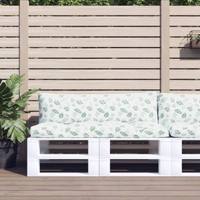 vidaXL Almofadões p/ móveis paletes 2 pcs tecido oxford padrão folhas
