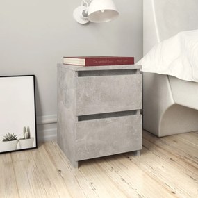 vidaXL Mesa de cabeceira 30x30x40 cm contraplacado cinzento cimento