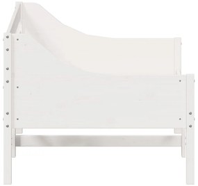 Sofá-cama sem colchão 90x190 cm madeira de pinho maciça branco