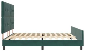Estrutura de Cama vidaXL Verde Escuro 200x200 cm Veludo