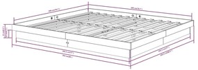 Estrutura de cama 200x200 cm madeira maciça branco