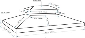 Toldo de Substituição 4x3m para Pérgola de Jardim 2 Níveis Respirável