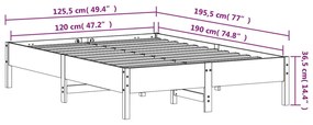 Cama sem colchão 120x190 cm madeira pinho maciça castanho-mel