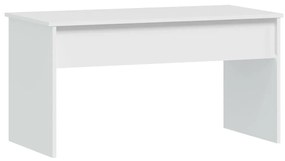 Mesa de Centro Beira Elevatória de 102 cm - Branco - Design Moderno