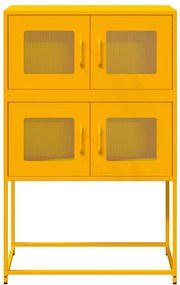 Aparador alto 68x39x107 cm aço amarelo mostarda