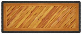Mesa de jardim com tampo de madeira 100x40x75 cm vime PE preto