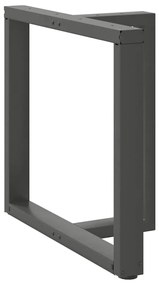 Pés para mesa de jantar em forma de T, 2 peças, antracite, 80x35x(72-7