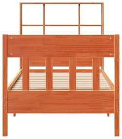 Cama sem colchão 90x200 cm pinho maciço castanho-mel