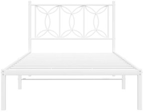 Estrutura de cama em metal com cabeceira 107x203 cm branco