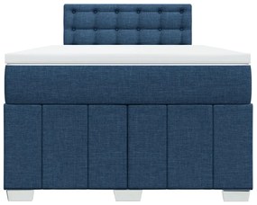 Cama boxspring com colchão 120x190 cm tecido azul