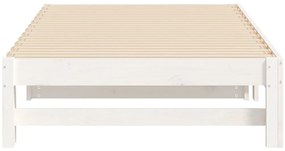Estrutura sofá-cama de puxar 2x(90x190) cm pinho maciço branco