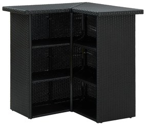 8 pcs conjunto de bar p/ jardim com almofadões vime PE preto
