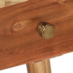 Mesa de cabeceira em madeira de acácia maciça 45x32x55 cm