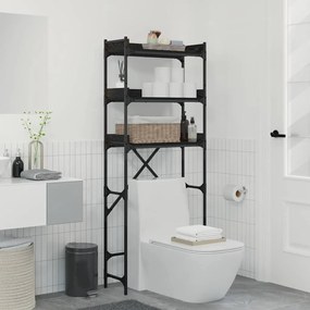 vidaXL Prateleira para Máquina de Lavar 0ak Preto 67 x 25 x 163 cm