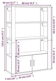 Aparador 80x30x119,5 cm derivados de madeira branco