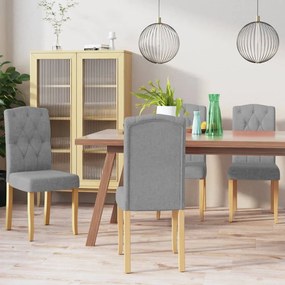 vidaXL Cadeiras de jantar 4 pcs tecido cinzento-claro