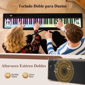 Teclado de piano de tamanho completo com 88 teclas e sensível à velocidade com múltiplas fontes de áudio MIDI Pedal Atri Preto