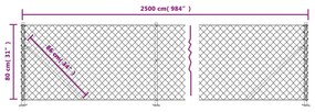 Cerca de arame com flange 0,8x25 m antracite