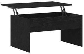 Mesa de Café de Carvalho Preto vidaXL - 80 x 50,5 x 41,5 cm