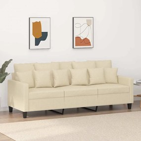 Sofá de 3 lugares tecido 180 cm cor creme